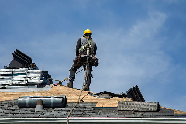 Professional Gutter Installation technician working in Copeville, TX
